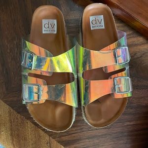 Dolce vita iridescent platform espadrilles